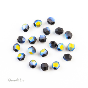 Swarovski 5000 Бусины круглые 3 мм, черный матовый радужный (#280MATAB), уп. 20 шт.