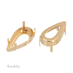 4322 Оправа для ювелирного кристалла Teardrop Fancy Stone 22х11 мм, золото