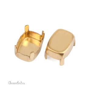 4568 Оправа без отверстий для Cushion Fancy Stone 8x6 мм, латунь
