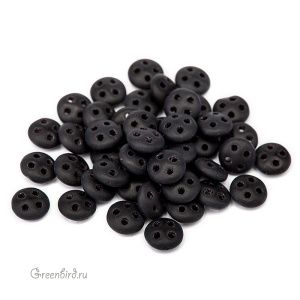 Quadra Lentil 4 отверстия 6mm, Matte Jet, 5 гр (#M23980)