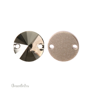 Swarovski пришивные 3200 Риволи 10 мм, сатин (#001SATIN), 1 шт.