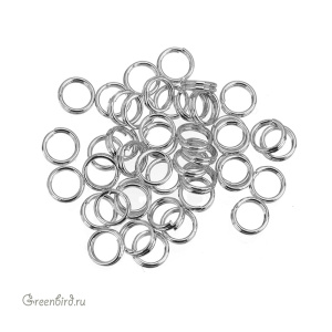 Соединительные кольца двойные 6 мм, родий (#SVA-Rings-021R)