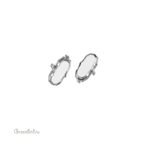 4595 Оправа для ювелирного кристалла Elongated Imperial FS 8х4 мм, белая бронза