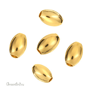 Бусина "Рис" 6х4 мм, золото, 1 шт. (#SV1701-Bead-16G)