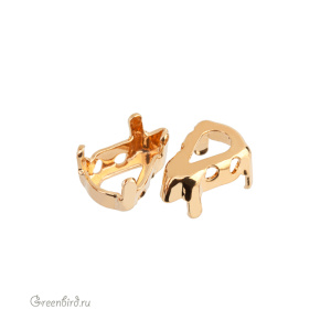 4328 Оправа для Pear Fancy Stone 8х4,8 мм, томпак/золото