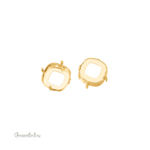 4470 Оправа для ювелирного кристалла Cushion Square FS 10 мм, золото