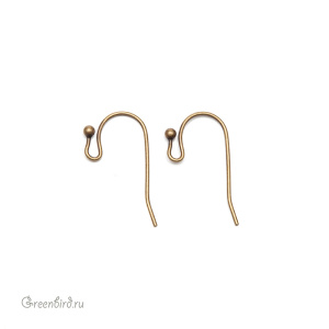 Швензы "Крючок и шарик", ант. латунь, пара (#PK01ABP)