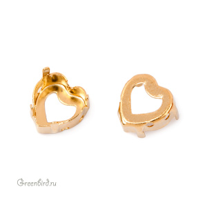4831 Оправа для Vintage Heart Fancy Stone 8,8х8 мм, золото