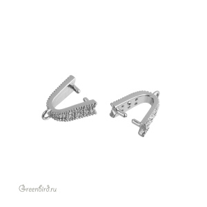 Бейл с фианитами "Лента", родий, 1 шт. (#SVA-BAIL-45R)