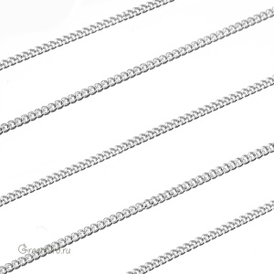 Цепочка панцирная тонкая 1,7 мм, родий, 10 см (9A051), Корея