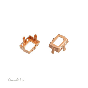 4527 Оправа для ювелирного кристалла Step Cut FS 8х6 мм, томпак