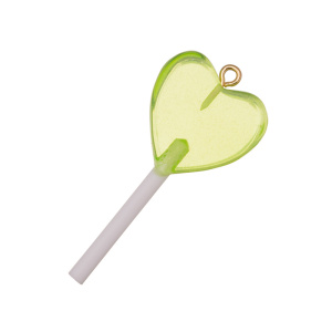 Подвеска "Сердечко-леденец", пластик, зеленый, 1 шт. (#SV1701-Pendant-190)