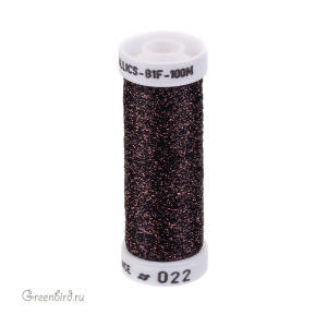 Металлизированная нить AVAS B1F, черный/медь, 100 м (#022)