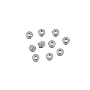 Бусина-разделитель "Двойная" 4 мм, родий, уп. 10 шт. (#CN-BM-010R)