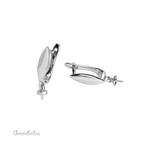 Швензы для вклеивания с английским замком, родий, пара (#SV1701-0791)