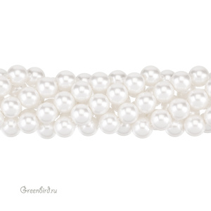 Crystalbird Жемчуг круглый 10 мм, снежно-белый, нить (#01)