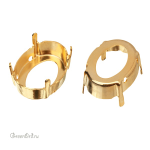 4122 Оправа для ювелирного кристалла Oval Rivoli 18х13,5 мм, золото