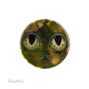 Авторский кабошон, ручная роспись (#JN3-16-2)
