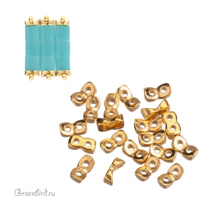 CYMBAL Металлическая боковая бусина TILA "Tourkou", 24K Gold Plate, 1 шт. (#TL-012440-GP)