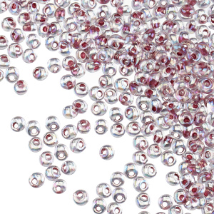 Бисер TOHO Magatama 3 мм, окрашенный изнутри, Crystal/Strawberry (#771), 10 г
