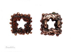 "Фактура земли", коннектор, ант. бронза, 1 шт. (#0215)