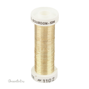 Металлизированная нить AVAS BOURDON, светлое золото, 10 м (#1102)