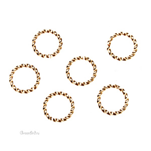 Соединительные кольца витые разъемные 10 мм, золото, уп.10 шт. (JR03GP-10)