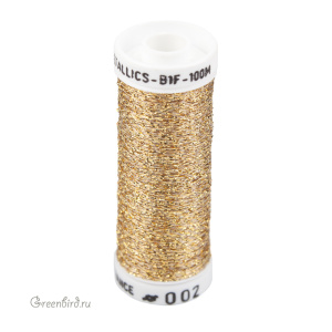 Металлизированная нить AVAS B1F, золото, 100 м (#002)
