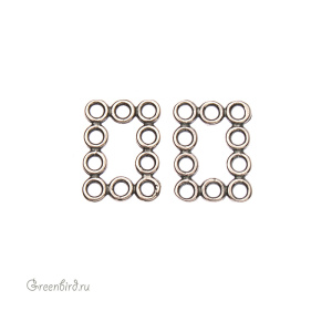 JBB Коннектор "Прямоугольник", ант. серебро (JB-7356)