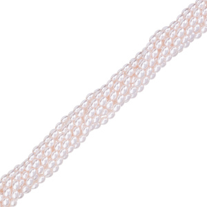 Жемчуг Crystalbird, рис, 3,5x4,5 мм, Cream Rose Light, нить (#89)