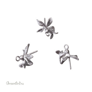 Компонент для вклеивания жемчуга, матовый родий, 1 шт. (9H343), Корея