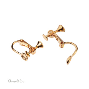 Клипсы с винтиком, золото, пара (9B019), Корея