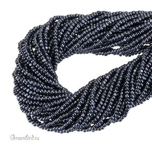 Бисер граненый Preciosa Charlotte Cut 11/0, Gunmetal (#49102), 1 нить