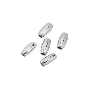 Бусина-трубочка 8х4 мм, родий, уп.5 шт. (#SV1701-Bead-17R-BB)