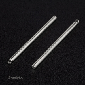 Подвеска "Цилиндр" длинная, родий, 1 шт. (#SVA-BASE-300R)