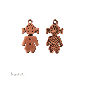 JBB Подвеска "Пряничная девочка", ант. медь (JB-7490)