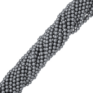 Crystalbird Жемчуг круглый 6 мм, гематит, нить (#57)