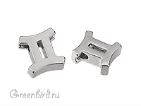 Бусина фигурная "Зодиак - Близнецы", матовый родий, 1 шт. (9JJ276), Корея