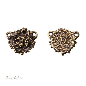 "Фактура земли", коннектор, ант. латунь, 1 шт. (#Л0219)
