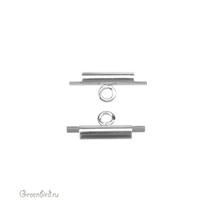 MIYUKI, слайдер-концевик для полотна, 10 мм, родий, 1 шт. (#RVT10SP)