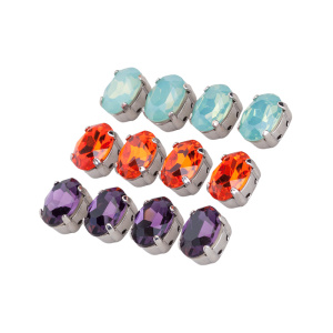 Crystalbird Микс кристаллов 4120C 8x6 мм – разноцветный, родий, уп.12 шт. (#CBCS-MIX17)
