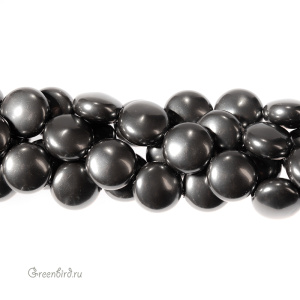 Swarovski 5860 Жемчуг плоский 12x7 мм, черный (#298), 1 шт.