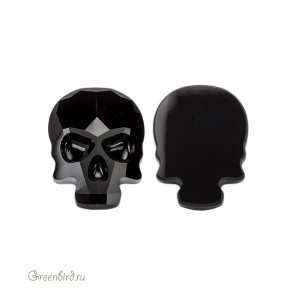 Swarovski 2856 Клеевые стразы Череп 14х10,5 мм, черный (#280), 1 шт.