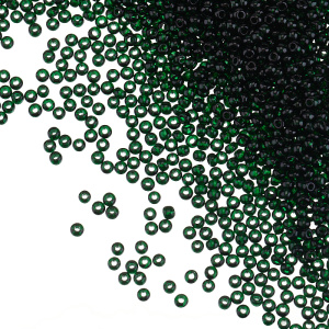 Бисер чешский PRECIOSA Czech круглый 11/0, DK. GREEN TRANS (#50150), 10 г