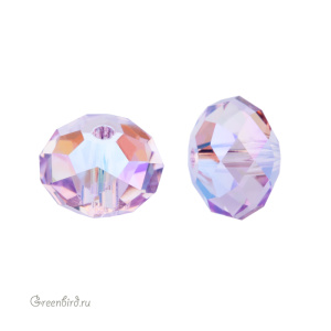 Swarovski 5040 Бусина Бриолетт 8х5 мм, светлый аметист с мерцанием 2X (#212SHIM2), 1 шт.