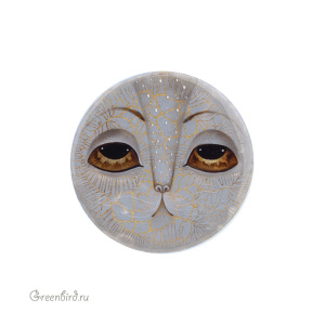 Авторский кабошон, ручная роспись (#JN3-09-2)