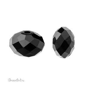 Swarovski 5040 Бусина Бриолетт 8х5 мм, черный (#280), 1 шт.