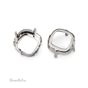 NEW 4470 Оправа для Cushion Square 18 мм, томпак/родий