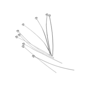 Пины с шариком 30 мм, светлое серебро, 10 шт. (#CN-P002S)