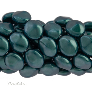Swarovski 5842 Жемчуг барочный плоский 10 мм, иризирующий зеленый таити (#2004), 1 шт.